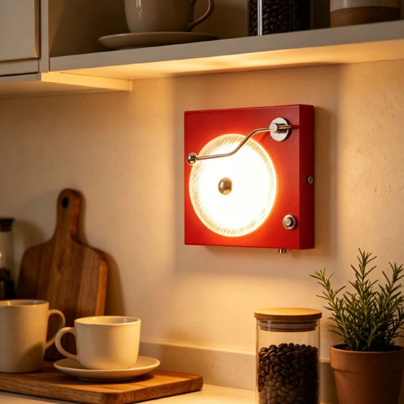 Creative Record Player Design Wall Light 3000K Red Metal Clear Glass For Indoor Bedroom Parlor  Sconce Art Decor Plug Adapter