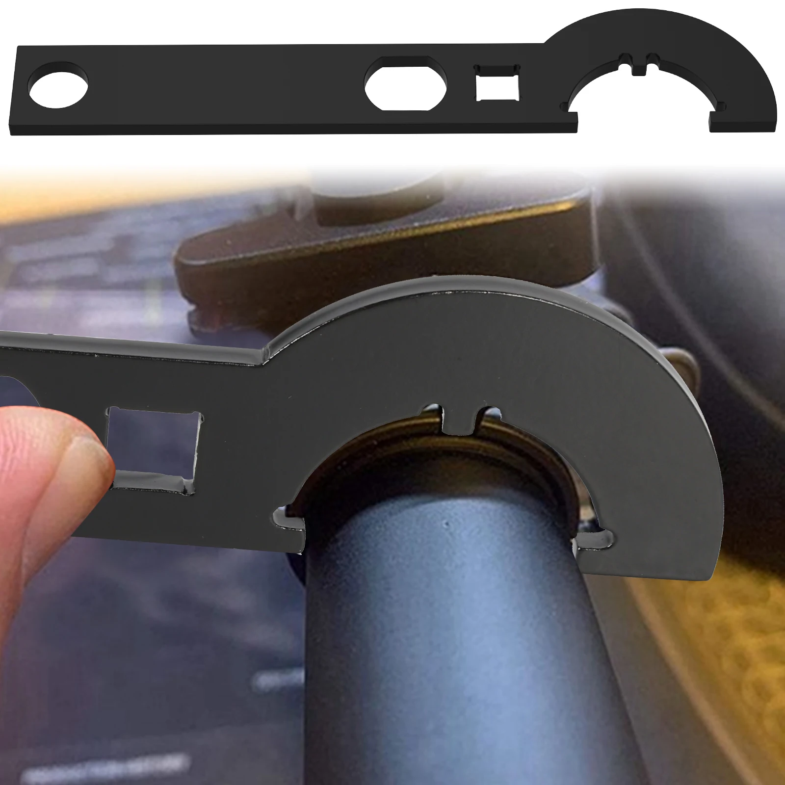 Motorcycle Castle Nut Wrench Carbon Steel Steering Stem Nut Tool with 3/8"  Drive Opening Multi Purpose Hand Tool for Motorcycle