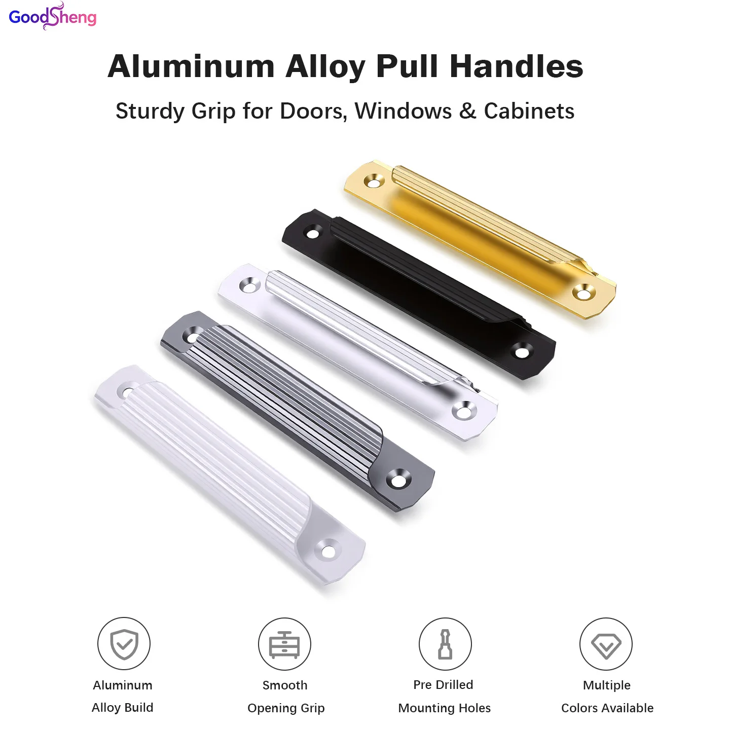 GOODSHENG Sliding Door Handles Aluminum Alloy Pull Push Door Handle Window Wardrobe Balcony Door Handles Furniture Hardware