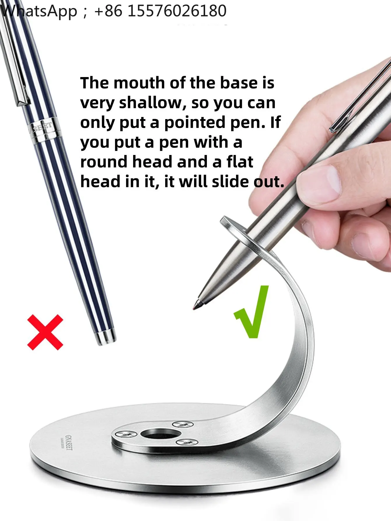 Stainless Steel Pen Holder Oblique Insert Creative Metal Pen Insert Desktop Ornament Storage