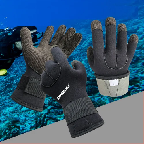 Imagen 2 del producto Guantes de buceo de neopreno Kevlar de 3/5mm, resistentes al desgaste, anticorte y perforación para snorkel, natación, pesca, caza, esquí