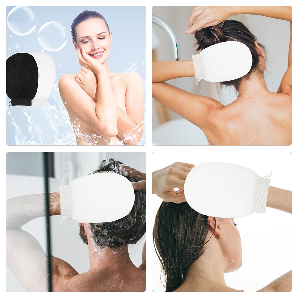 2 قطعة قفازات حمام التقشير تفاصيل رائعة تصميم خفيف الوزن قفازات تنظيف الجسم غير قابلة للخدش للاستحمام