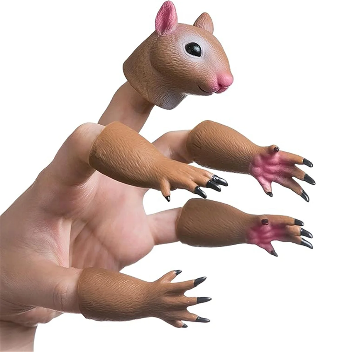 E Squirrel Finger Puppet Set, Animals Puppet Show Theater Props,Novelty Toys Weird Stuff Gifts