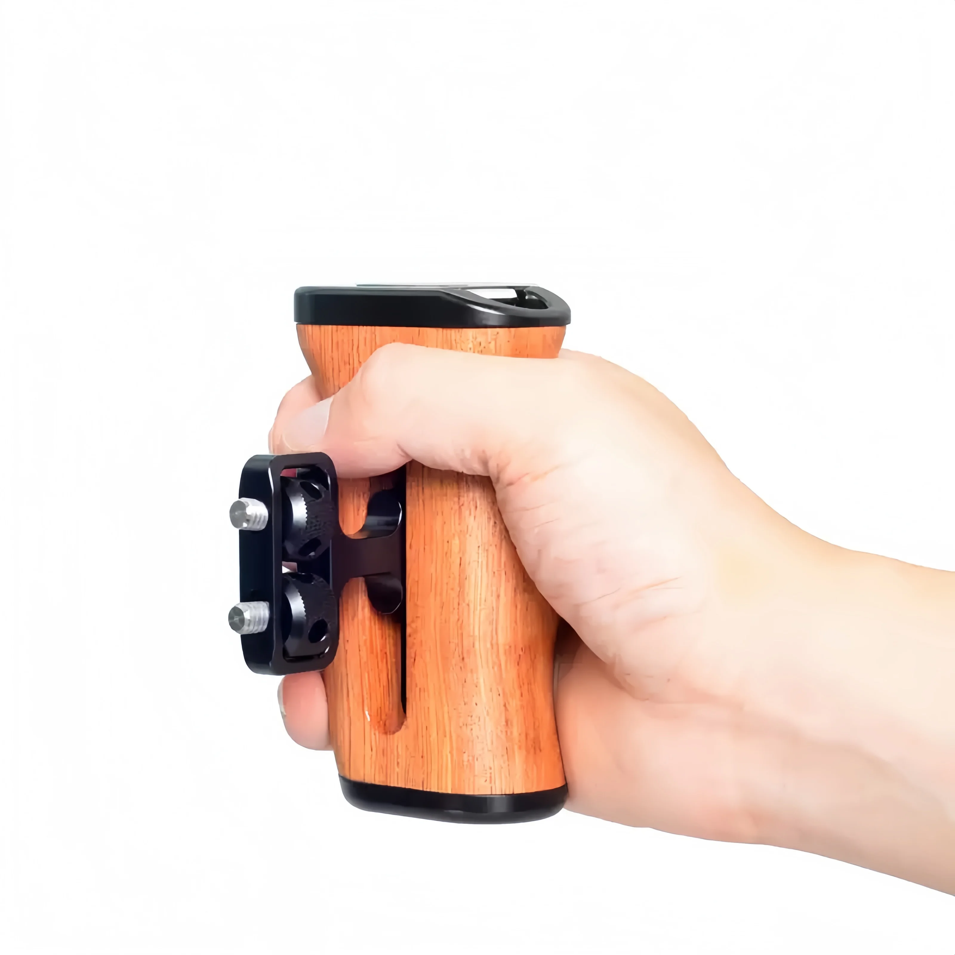 Jaula universal para cámara con mango de madera para lado izquierdo/derecho, orificios de 1/4'' y soporte para accesorios fríos, para Sony y Canon, para grabación de video auxiliar.