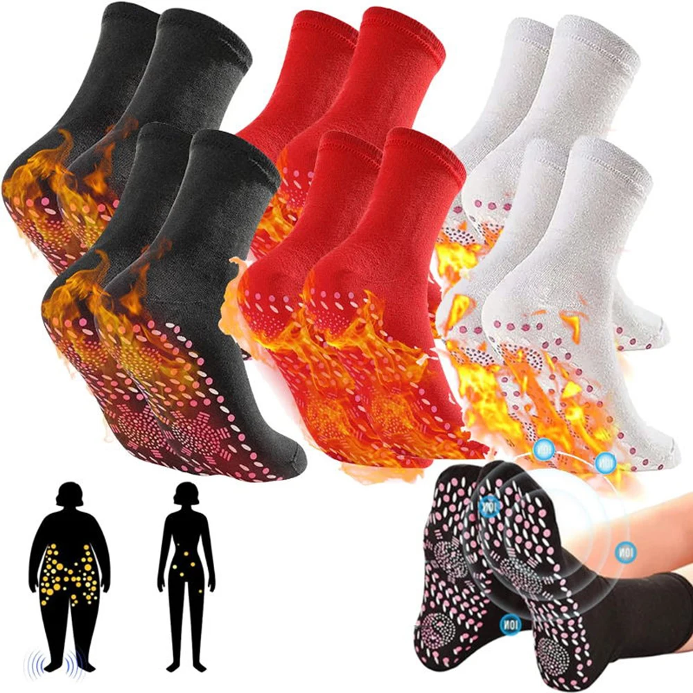 1-3Pair Tourmaline Slimming Health Sock Winter Warm Thermal Self-Heating Socks Health Care Socks Short Sock Magnetic Therapy Sox