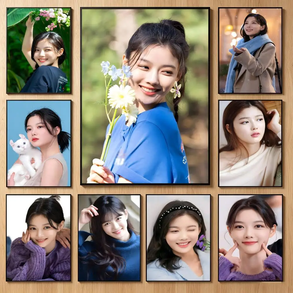 Sweet Actress K-Kim Yoo-jung Poster Classic Self-Adhesive PP Wall Sticker for Living Room Bar Decor Gift