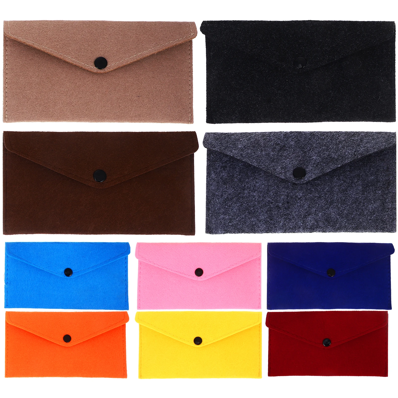 

10 Pcs Storage Bags Snap Button Envelopes Phone Pouch Small Pockets Small Pockets Charging Cable Case Multicolor