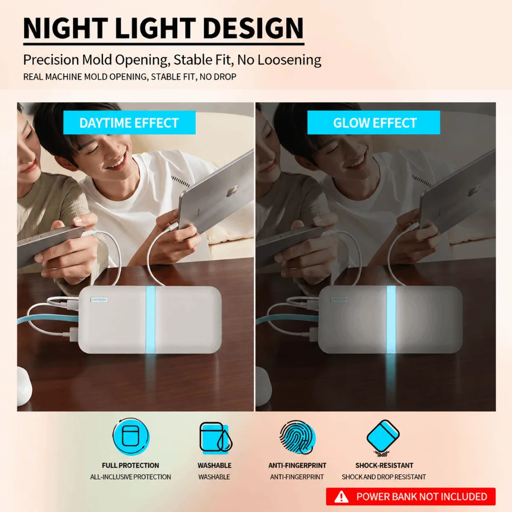 New Shockproof Silicone Case Anti-slip Dustproof Protective Cover Portable Skin Sleeve for CUKTECH CP24 LPB200N Power Bank
