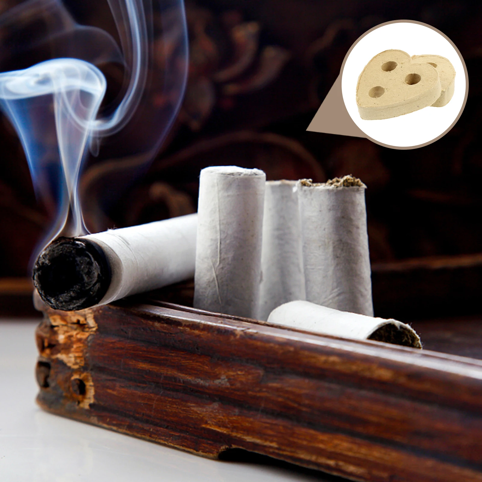 

10Pcs Heart Shaped Moxa Cakes Mugwort Blocks Pain Relief Heating Therapy Chinese Acupuncture Moxibustion Pads Portable