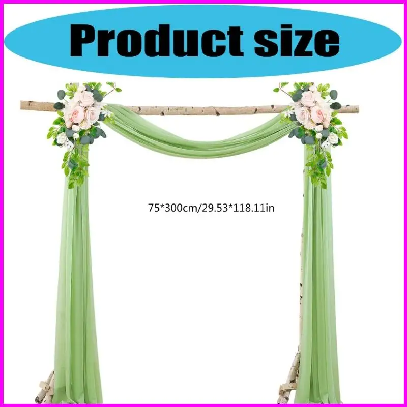 Pearls Sheer Wedding Arch Decorative Curtain Breathable Romance Ceremony Backdrop