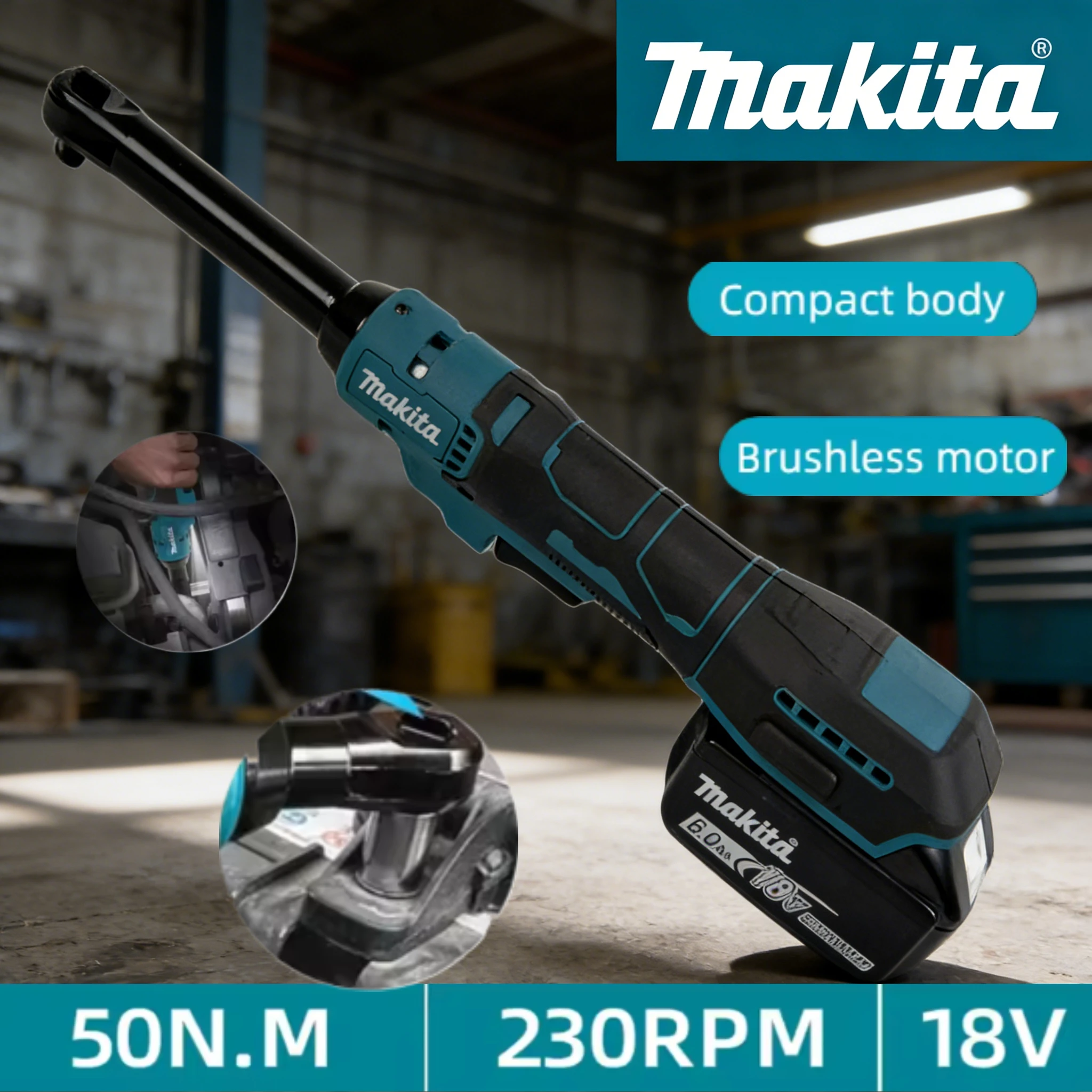 

Бесщеточный гайковерт Makita 18В, аккумуляторный, многофункциональный, с регулируемой скоростью, электроинструмент