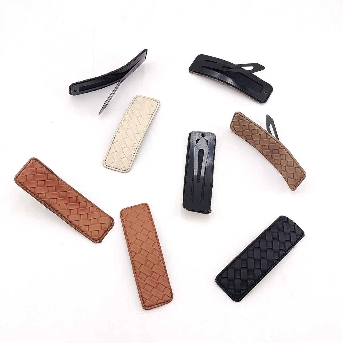 Retro PU Mode Stil Diamant Muster Seite Clips BB Haarnadel Für Frauen Mädchen Frau Haarnadeln Barrettes Haar Zubehör Kopfbedeckungen – Detail 3