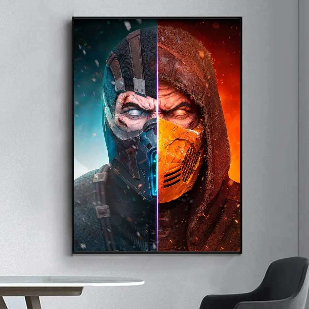 Mortal Kombat videogioco Poster Fancy Wall Sticker per soggiorno Bar Vintage pittura decorativa centrale