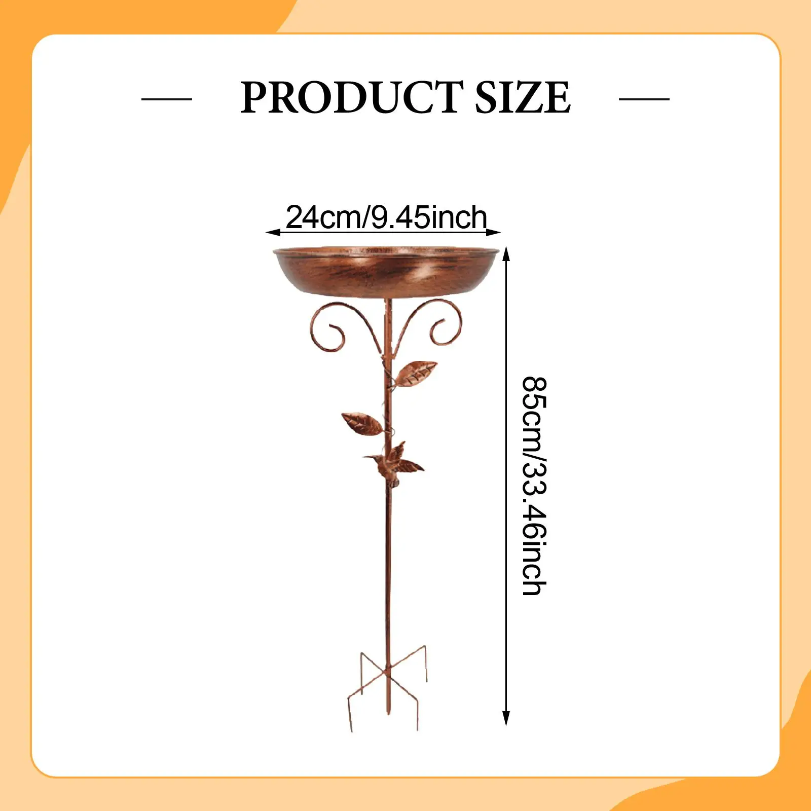 وعاء حمام الطيور للحديقة، وحدة تغذية الطيور، ديكور قوي، متعدد الوظائف، سهل الإعداد للطيور #6