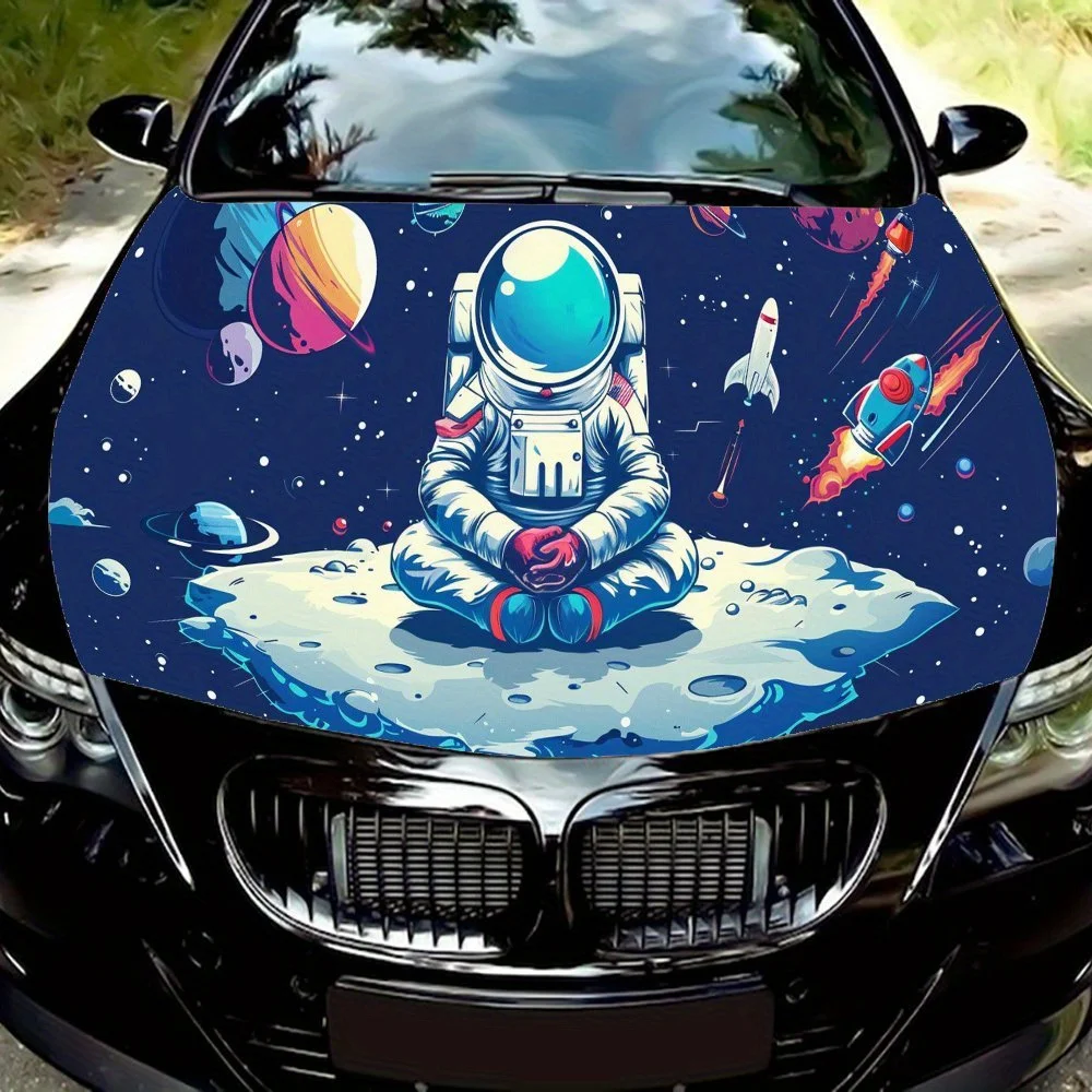 

Meditation astronaut Print car hood stickers, waterproof self-adhesive, scratch resistant, easy to stick, durable car PVC sticke