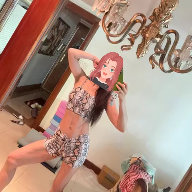 

Amber High-End Ladies' Sexy Faion Snake Skin Print Vest Sle Flat Bot Swimsuit with Chest Pad Beach Playwear Sportswear