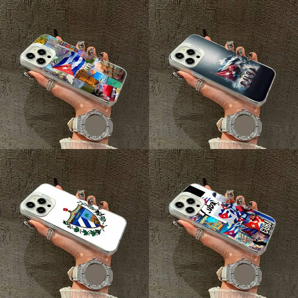 

Cuba National Emblem Flag Passport Phone Case For iPhone 16,15,14,13,12,11,Mini,Pro,E,XS,SE4,MAX White IMD Box