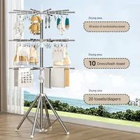 Baby clothes rack floor household clothes rod balcony folding multifunctional clothes artifact baby diaper rack for children.