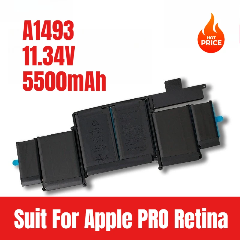 

A1493 Apple Laptop Battery For Apple PRO Retina A1502 ME864 ME865 A1582 A1493 Laptop Battery Large Capacity 11.34V 5500mAh