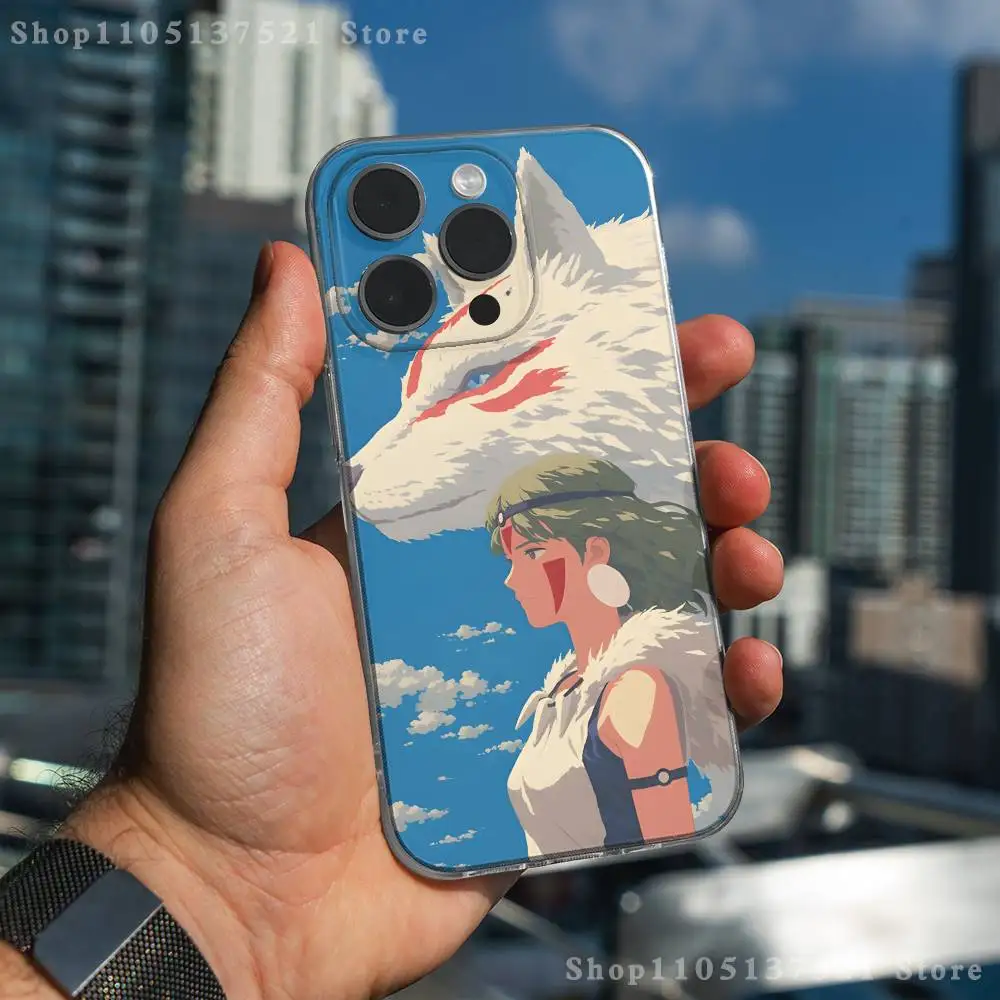 Casing Ponsel Anime P-Princess M-MononokeS Untuk iPhone 17,16,15,14,13,12,11 Pro,Max,Plus,X,XS,XR,SE4,E Mini Transparan Lembut