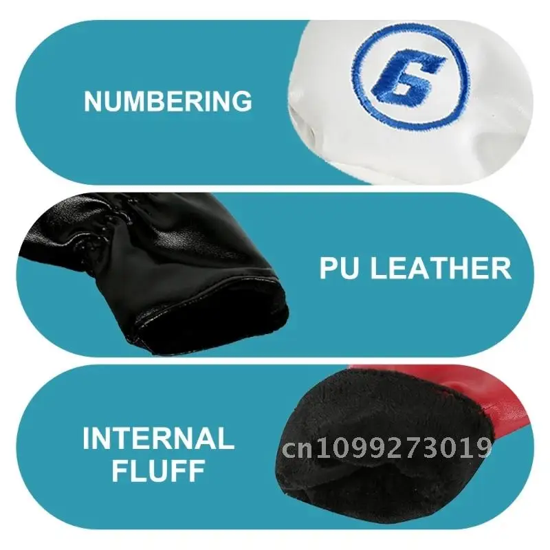 

Cover 9Pcs Golfs Iron Cover Iron Cover Golfs Cover Number PU Iron Leathers Color Big 652D Cover Golfs with Club