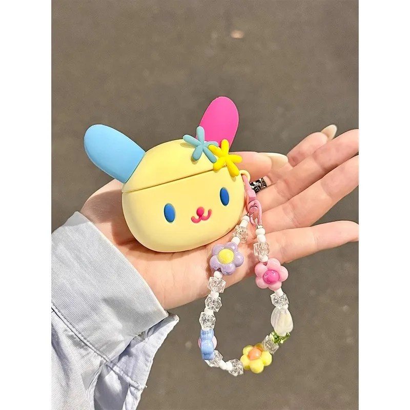 

Sanrio Usahana Silicone Earphone Case For Airpods Little Bunny Beads Pendant Portable Protective Cover Bluetooth Devices Gift