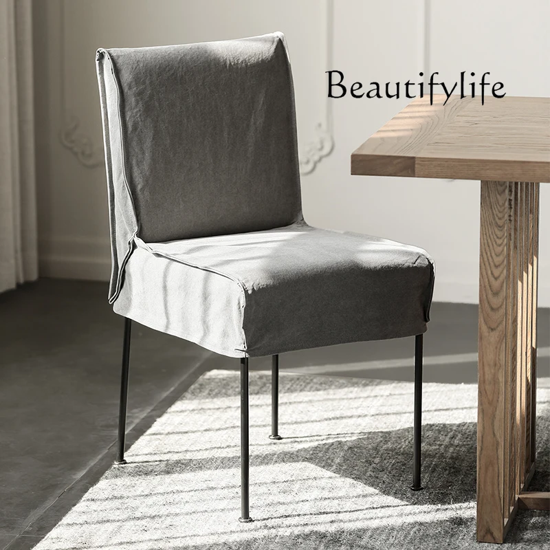 

European minimalist light luxury home dining chair single backrest office leisure chair restaurant chair advanced sense