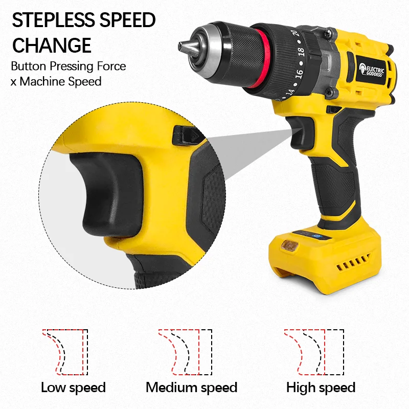 Electric Goddess Brushless Motor 13mm Chunk For Dewalt 20V батерия Електрическа ударна бормашина Акумулаторен акумулаторен електрически винтоверт 