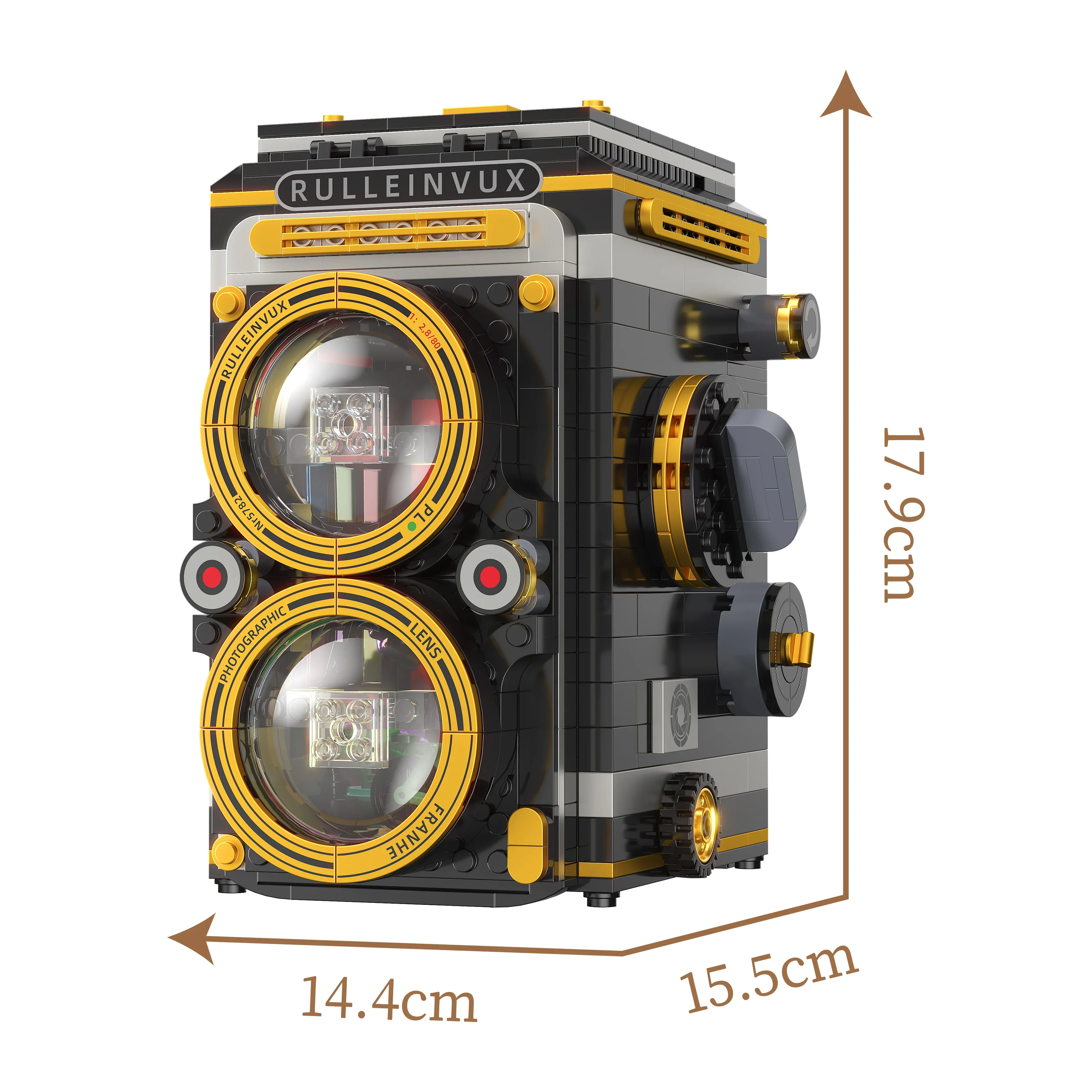 Série Golden Age Home: câmera retrô funcional, projetor de filmes, telefone rotativo e Espresso - kit de construção de modelo