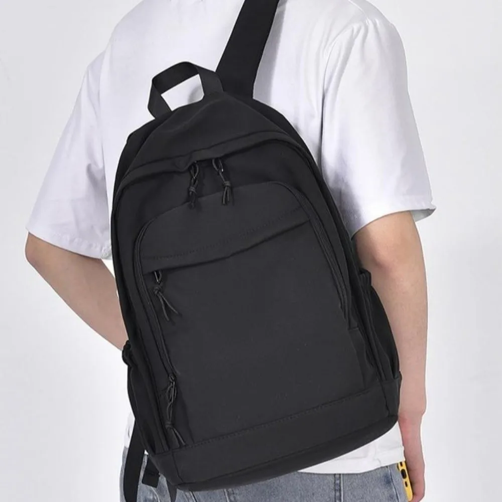 

Рюкзак для ноутбука большой емкости для хранения, водонепроницаемая ткань Оксфорд, школьная сумка для отдыха, однотонный дорожный рюкзак для колледжа