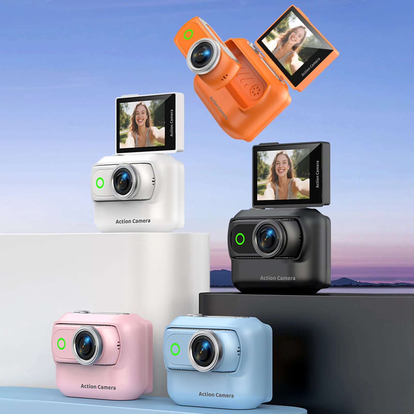 

Magnetic Wearable Vlog Camera Anti-Shake Compact Panoramic Action Camera With Magnetic Neck Strap for Vlog Recording & Selfie