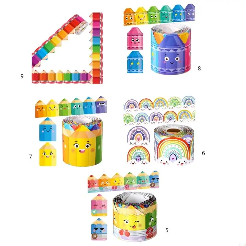 

Bulletin Board Border 32.8ft Pencil Pattern Border Trim Wall Sticker for Wall