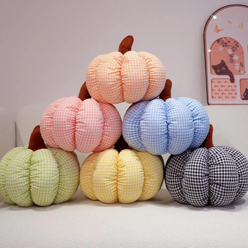 Set di cuscini di zucca autunnali accoglienti in peluche arancione per decorazioni di Halloween Cuscini di peluche per divano camera da letto Sherpa morbido per l'autunno