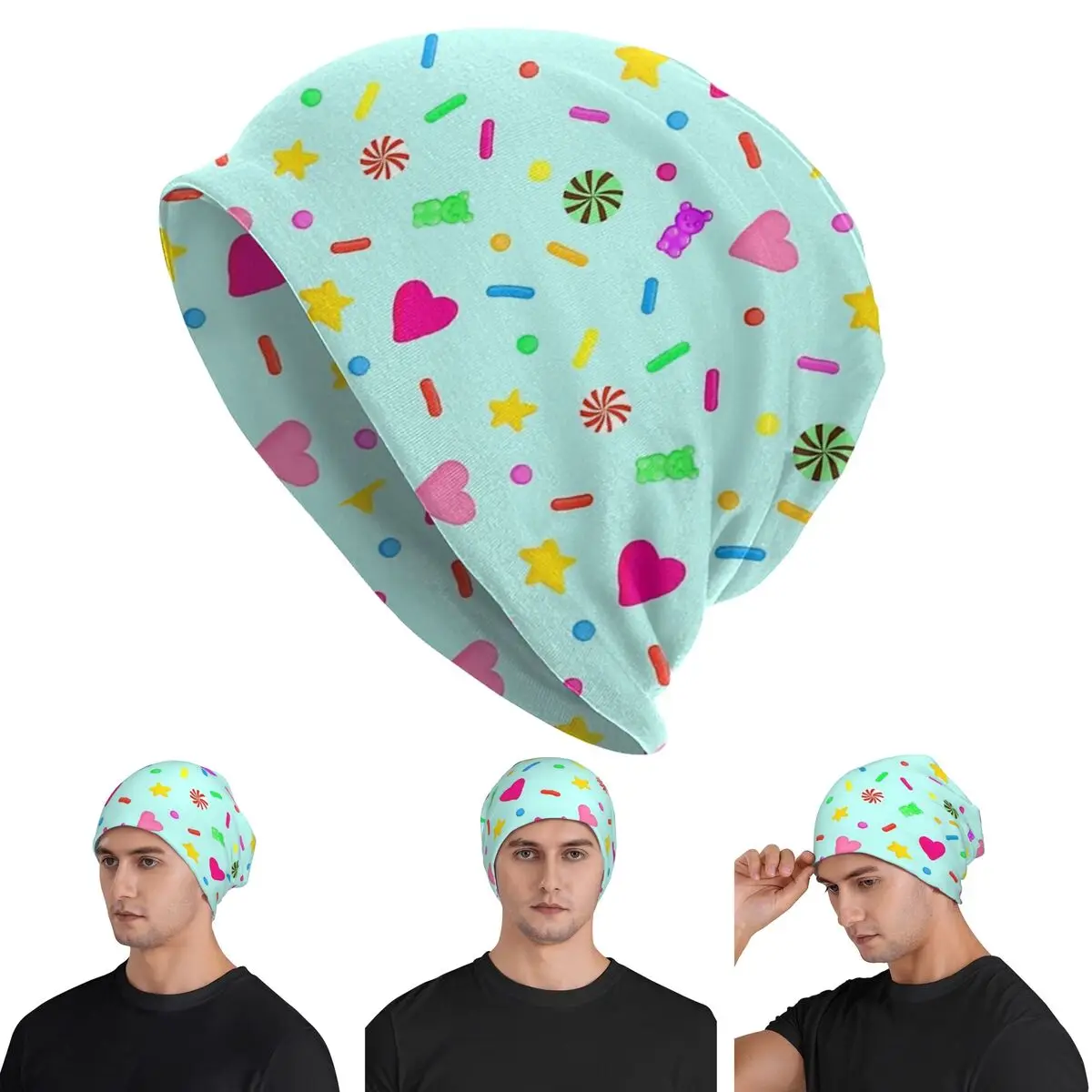 

Vanellope VonSchweetz Pattern Skullies Beanies Hats Warm Autumn Winter Outdoor Cap Knitted Bonnet Caps for Men Women Adult