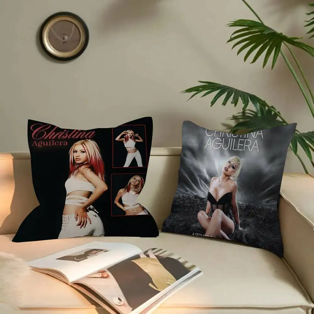 كريستينا أغيليرا المغني مكتب وسادة المخدة غطاء وسادة السيارة 45X45CM قطني المخدة أريكة غطاء وسادة #4