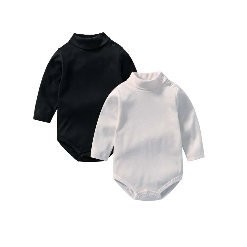 

Newborn Baby Clothes 2Pcs/Sets Turtleneck Bodysuits Autumn and Winter Long Sleeves Cotton Onesies Baby Boys Girls 0–24 Months