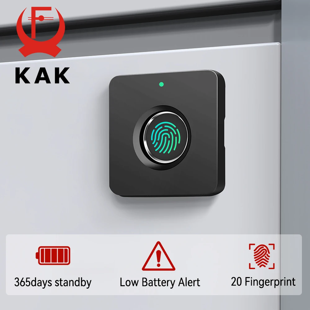 

KAK Smart Home Biometric Fingerprint Lock Hidden Drawer Electronic Lock Privacy File Storage Keyless Cabinet Security Locks
