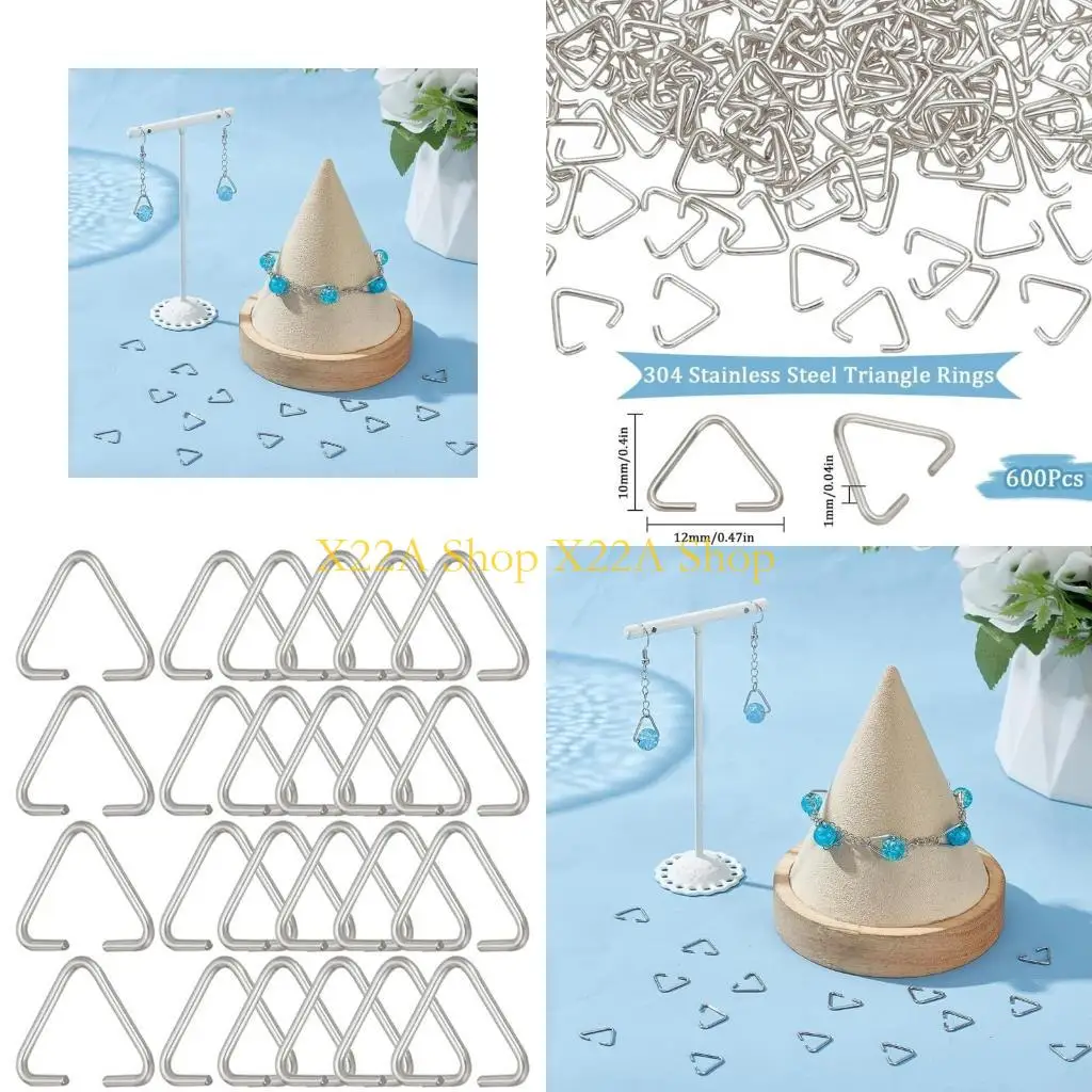 

Unique 600Pcs Stainless Steel Triangles Open Hooks for Jewelry Making Necklace Earrings