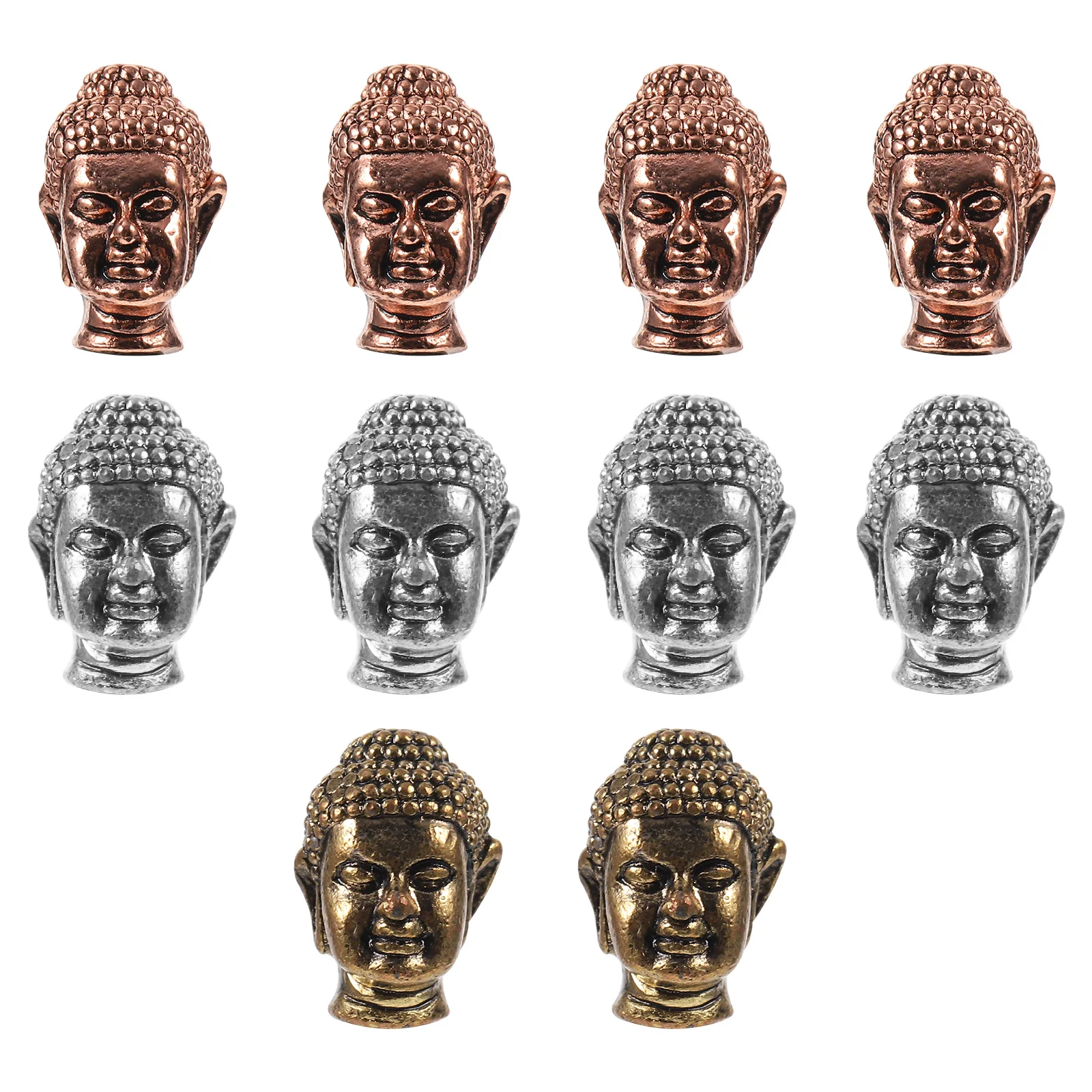 

10 Pcs Head Alloy Beads Vintage Bracelet Necklace Connector Charms DIY Jewelry Accessories R Spacer Beads om Color