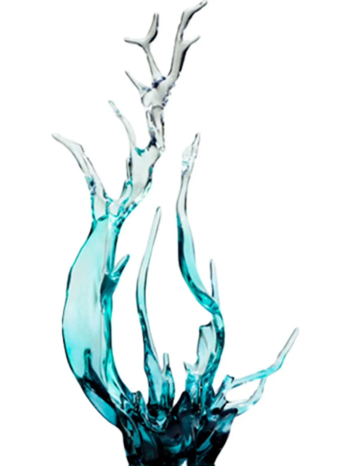 LMM hotel lobby front desk Fengsheng water ornament living room entrance transparent wave sculpture