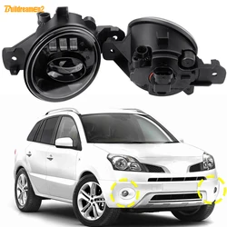 2 Pieces Car Driver + Passenger LED Lens Fog Light DRL Daytime Running Lamp H11 For Renault Koleos HY 2008 2009 2010