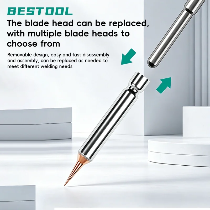 BST-H210 Series Quick Release Core Saving Soldering Iron Set Replaceable 210 Tips 10pcs Copper Tungsten Steel I Shape SK Blade