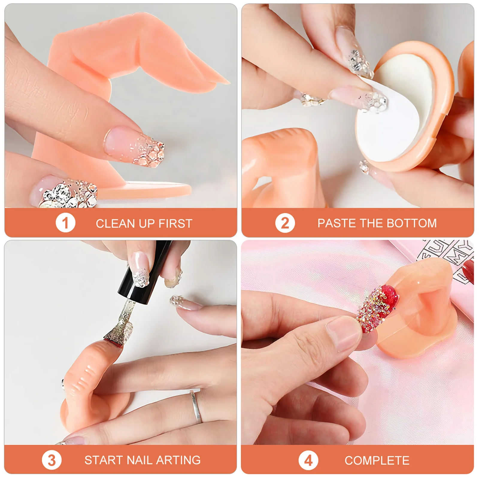 20 piezas dedos postizos para decoración de uñas, molde para práctica de manicura, entrenamiento para principiantes, Material de alta calidad, alta simulación, fácil de usar