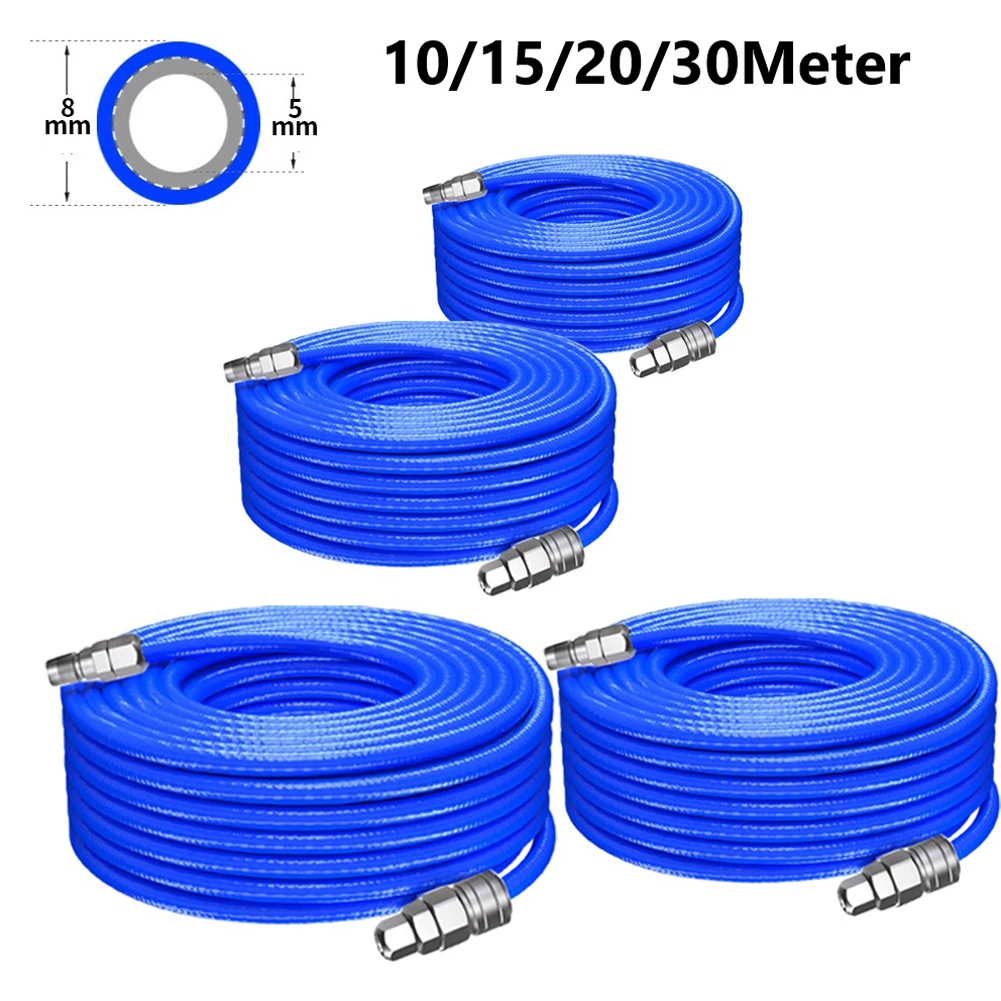 10-30Meter Pneumatic Straight Pipe Air Compressor Pump Hose 5*8mm Tube Connector Air Pipe High Pressure Hose