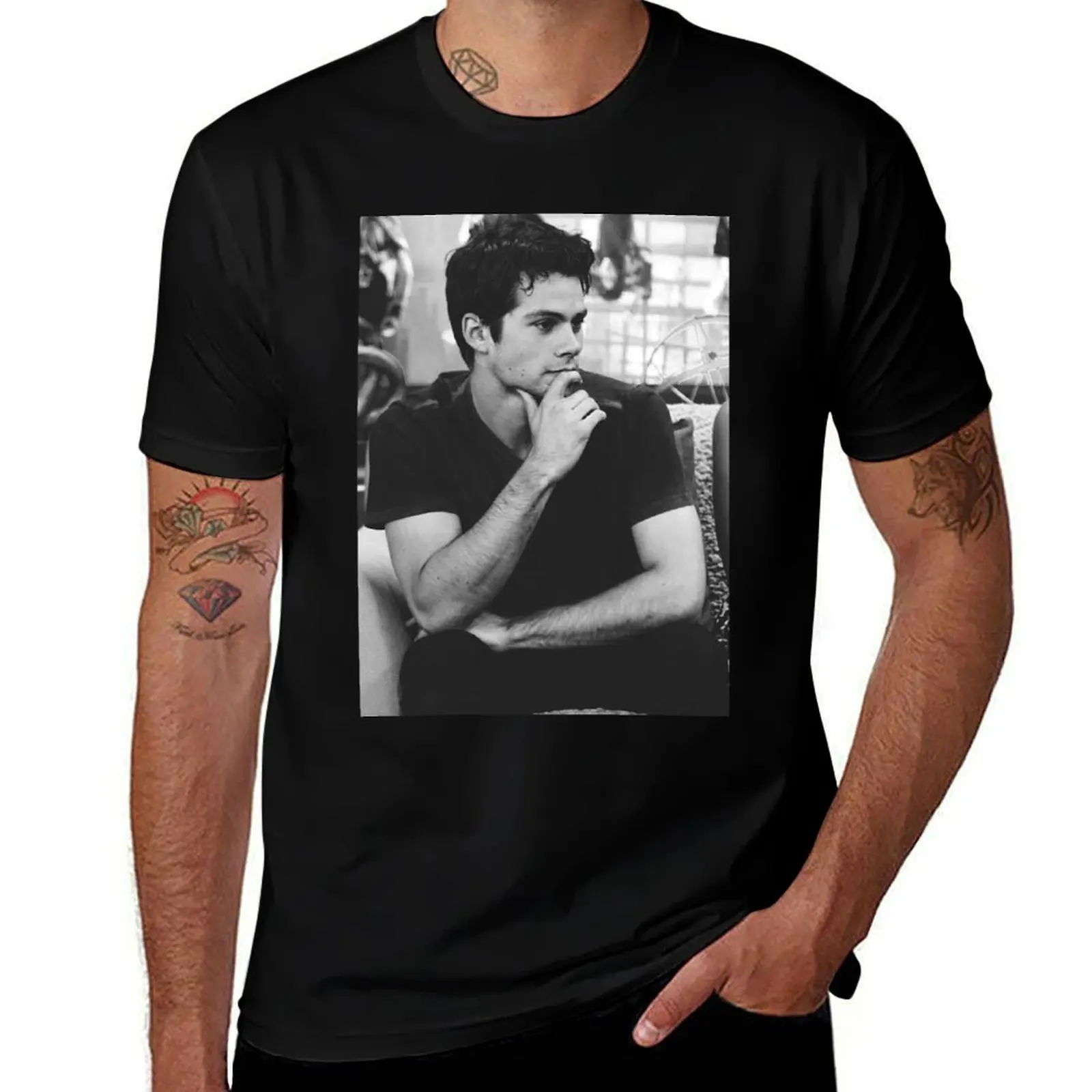 Dylan O&x27;Brien Sticker T-Shirt Gym Wear Breathable Short Sleeve Tee