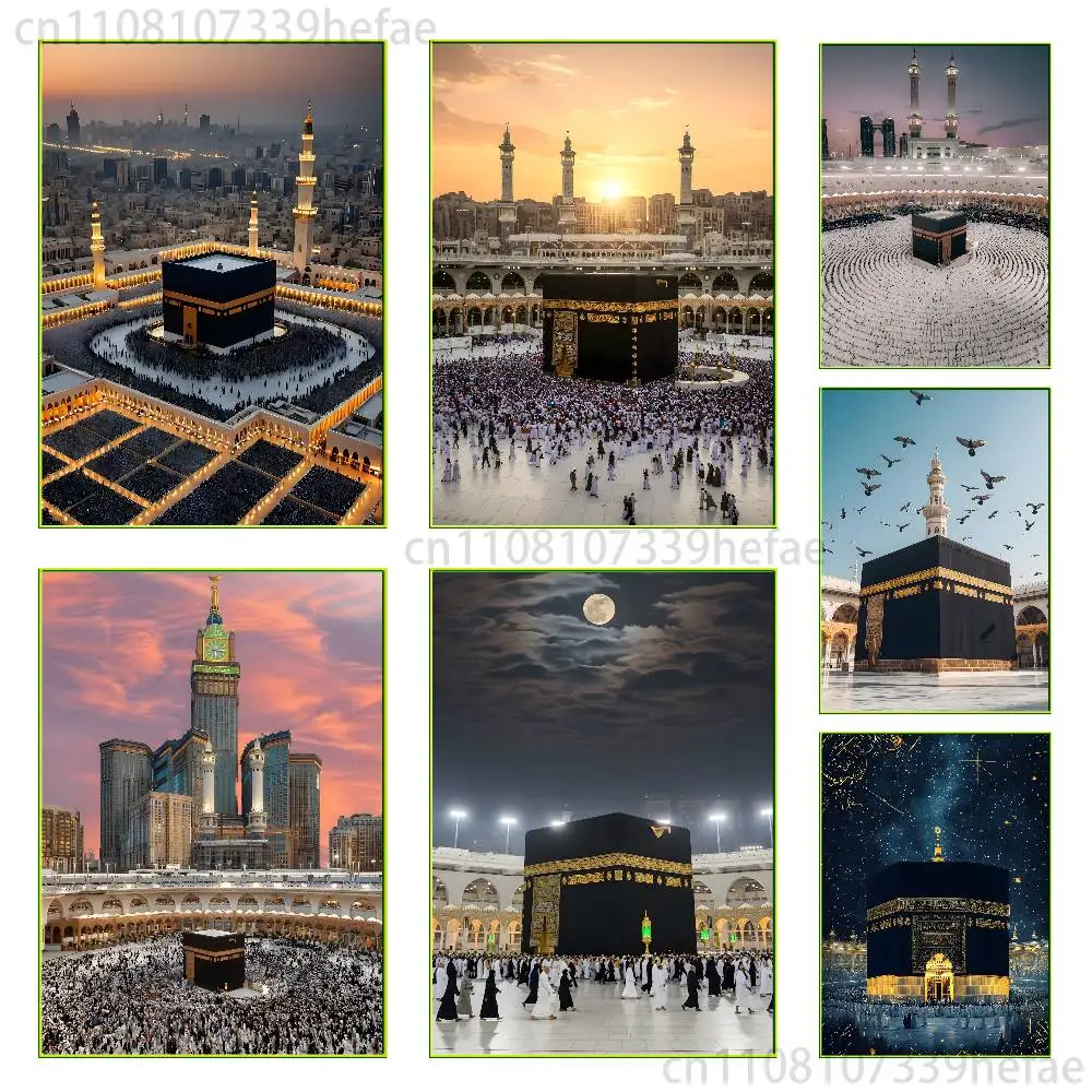 Islam Muslims Kaaba Poster High Quality Wall Art for Home Office Bedroom Living Room Hallway Bar Perfect Gift