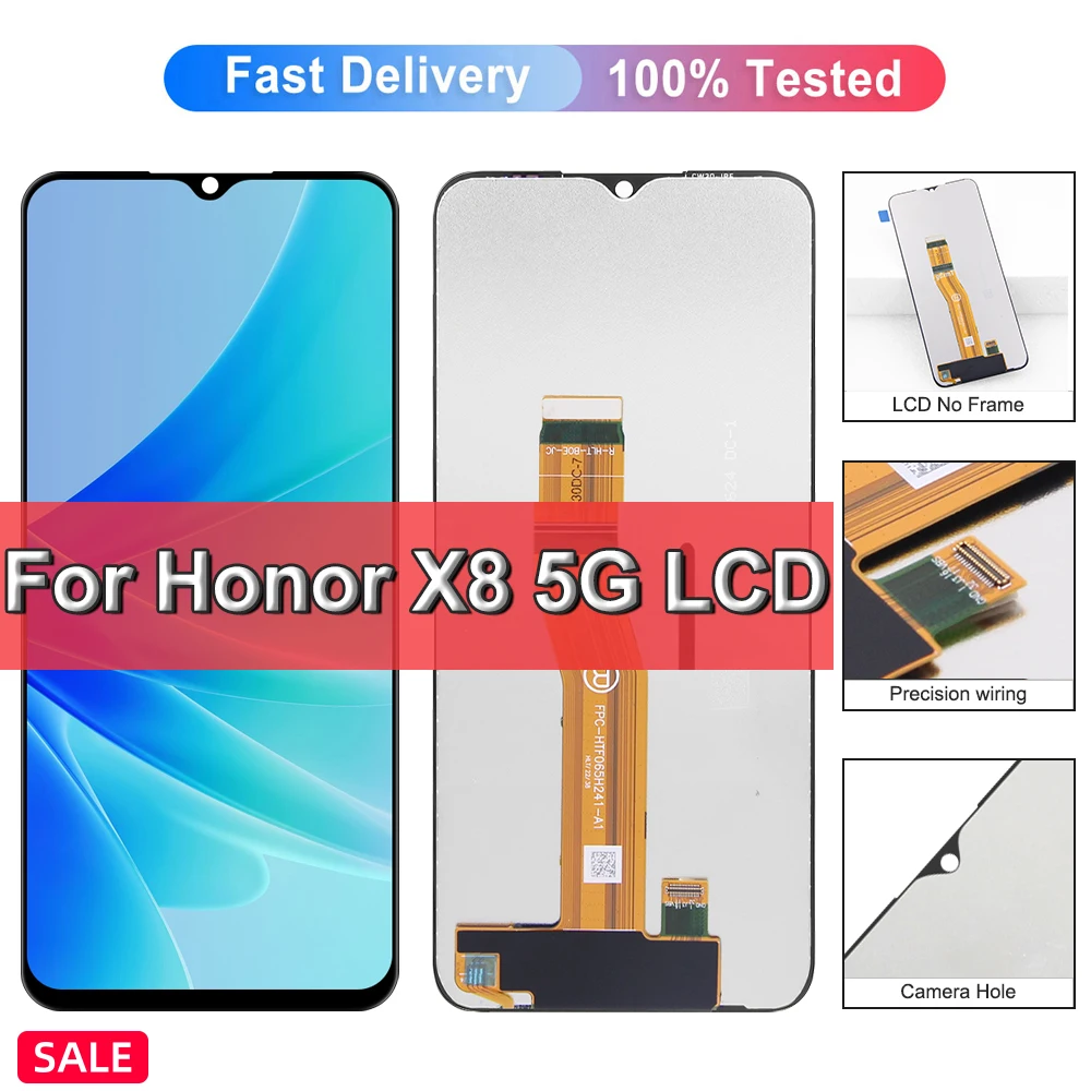 6.5 \'\' Screen for Huawei Honor X8 5G VNE-N41 LCD Touch Digitizer Assembly X8 5G 2022 Display  With Tools Tested