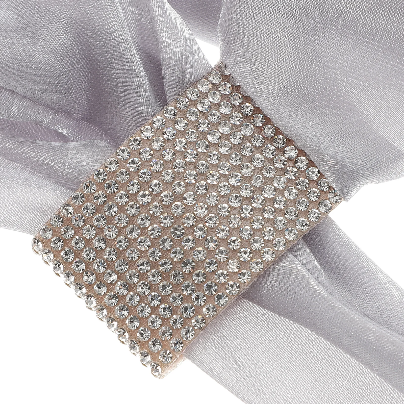 

2Pcs Bright Rhinestone Silk Neck Scarves Elegant Lady Neckerchiefs Versatile Neck Scarves for Women Clothing Accessories