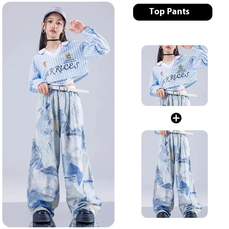 الهيب هوب الفتيات K-pop موضة المحاصيل الأعلى الشارع الرقص البضائع السراويل المتدرج التنانير الاطفال الشارع الشهير الأطفال ملابس الجاز مجموعات ازياء