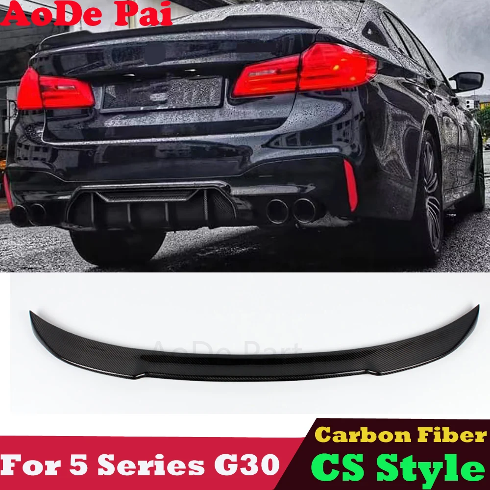 

G30 Spoiler CS Style Real Carbon Fiber Rear Boot Trunk Wings Ducktail for BMW 5 Series G30 M5 F90 2018-2023